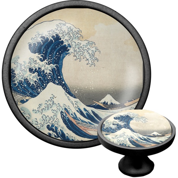 Custom Great Wave off Kanagawa Cabinet Knob (Black)
