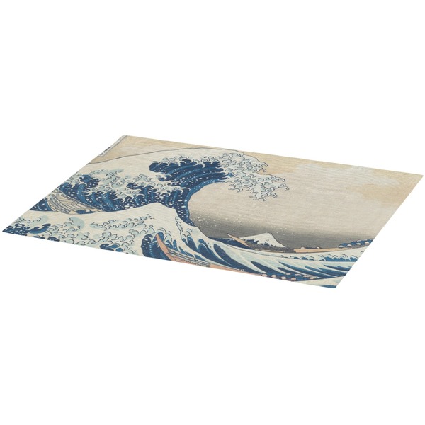 Great Wave off Kanagawa Burlap Placemat (Angle View)
