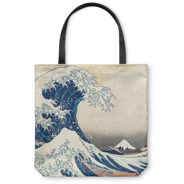 Custom Great Wave off Kanagawa Canvas Tote Bag - Small - 13"x13"