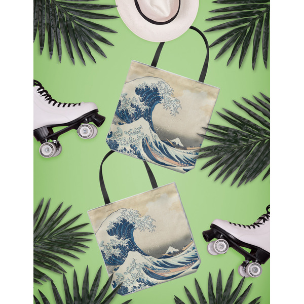 Great Wave off Kanagawa Canvas Tote Lifestyle Front and Back- 13x13