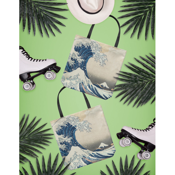 Great Wave off Kanagawa Canvas Tote Lifestyle Front and Back