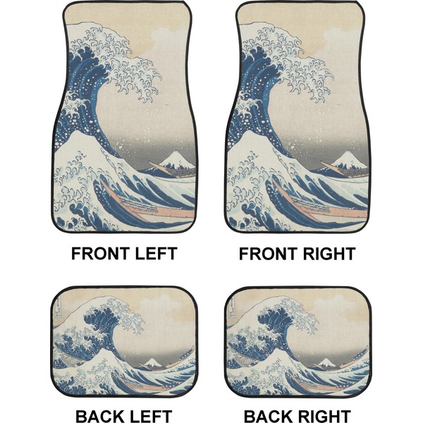 Great Wave off Kanagawa Car Floor Mats Set (2F + 2B)
