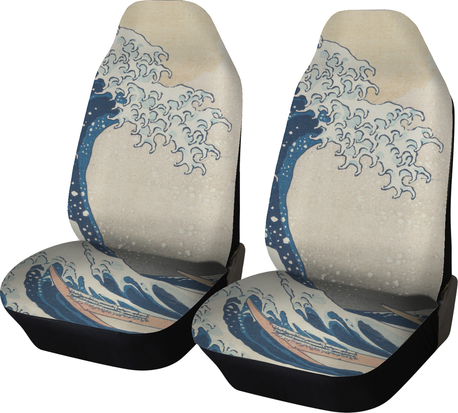 Custom Great Wave off Kanagawa Car Seat Covers (Set of Two)