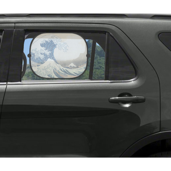 Great Wave off Kanagawa Car Sun Shade Black - In Car Window