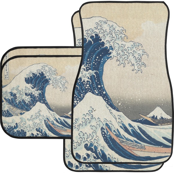 Custom Great Wave off Kanagawa Car Floor Mats Set - 2 Front & 2 Back