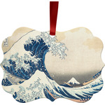 Great Wave off Kanagawa Metal Frame Ornament - Double Sided
