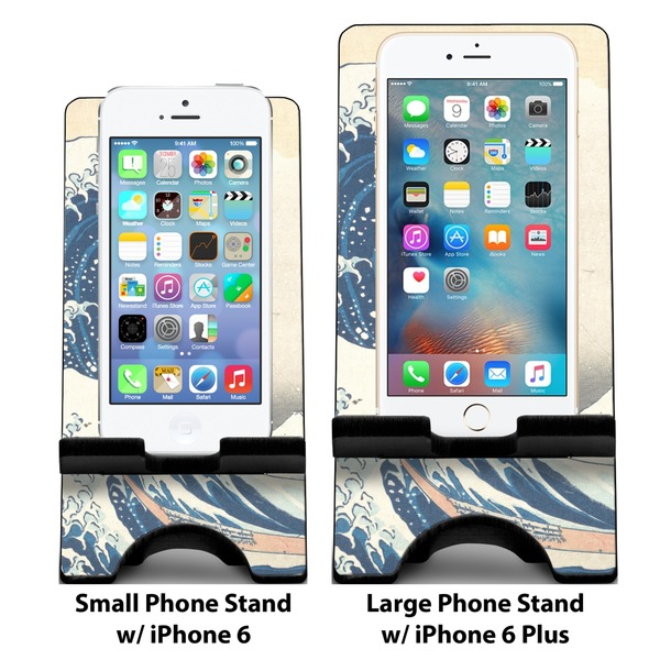 Great Wave off Kanagawa Compare Phone Stand Sizes - with iPhones