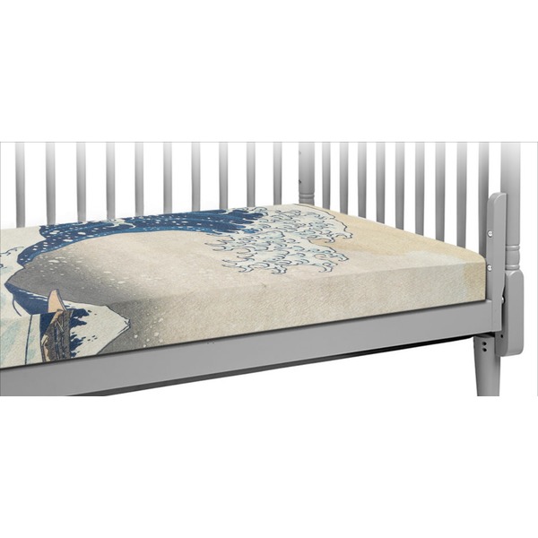 Custom Great Wave off Kanagawa Crib Fitted Sheet