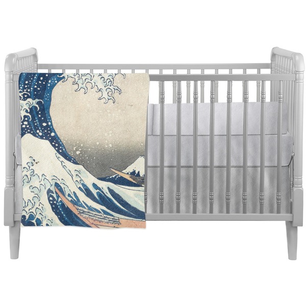 Custom Great Wave off Kanagawa Crib Comforter / Quilt