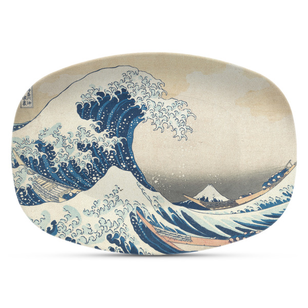 Custom Great Wave off Kanagawa Plastic Platter - Microwave & Oven Safe Composite Polymer