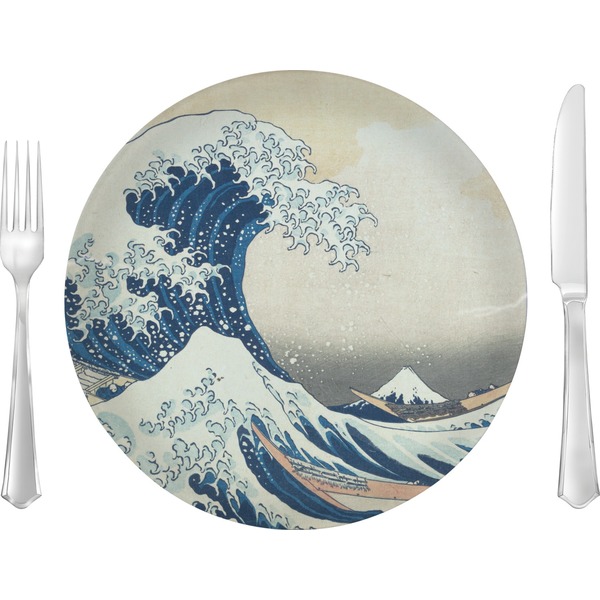Custom Great Wave off Kanagawa 10" Glass Lunch / Dinner Plates - Single or Set