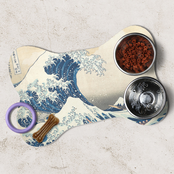 Great Wave off Kanagawa Dog Bone Shaped Mat Lifestyle