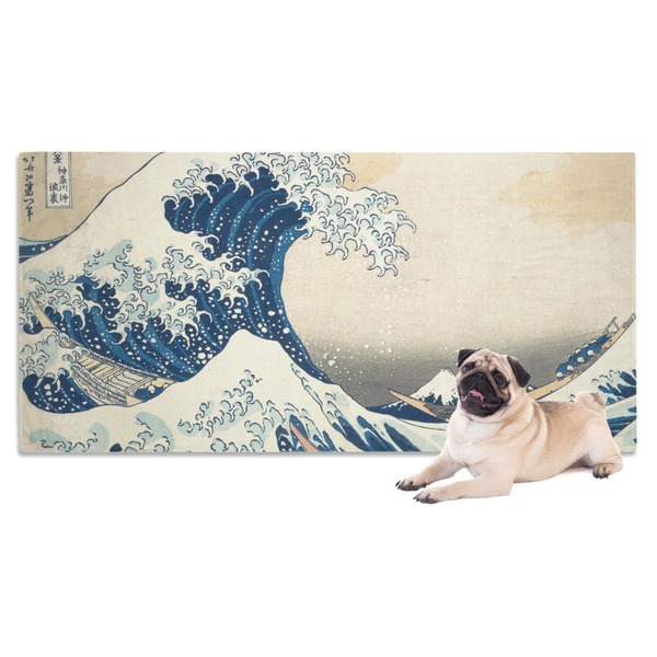 Custom Great Wave off Kanagawa Dog Towel