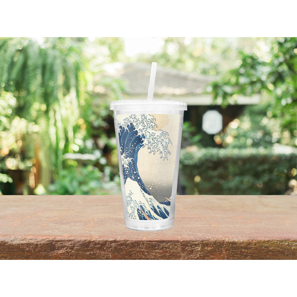 Great Wave off Kanagawa Double Wall Tumbler with Straw Lifestyle