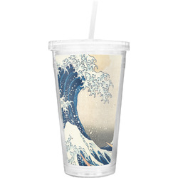 Great Wave off Kanagawa Double Wall Tumbler with Straw