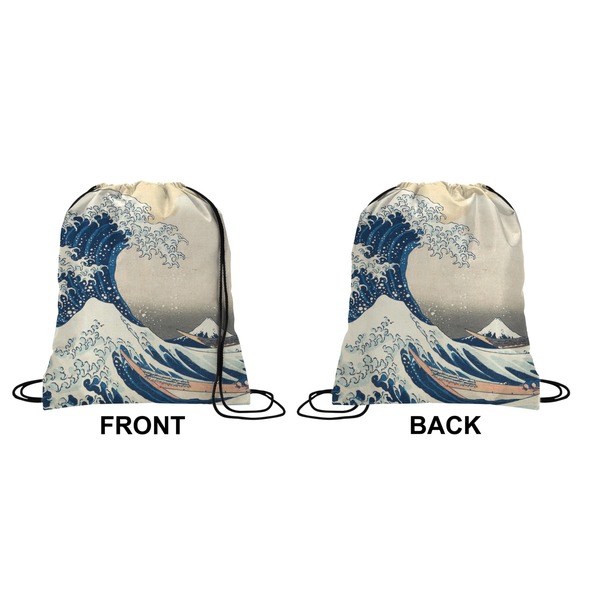 Great Wave off Kanagawa Drawstring Backpack Front & Back Small