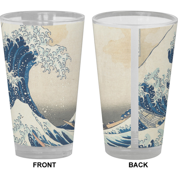Great Wave off Kanagawa Pint Glass - Full Color - Front & Back Views
