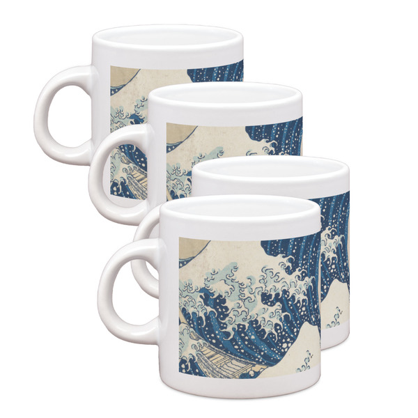 Custom Great Wave off Kanagawa Single Shot Espresso Cups - Set of 4