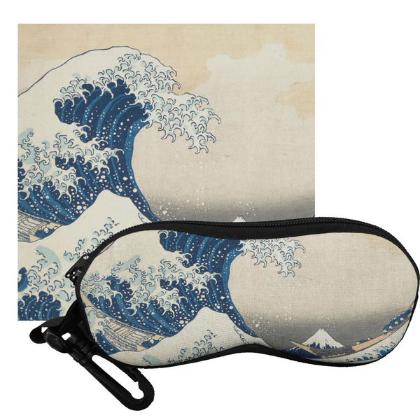 Custom Great Wave off Kanagawa Eyeglass Case & Cloth