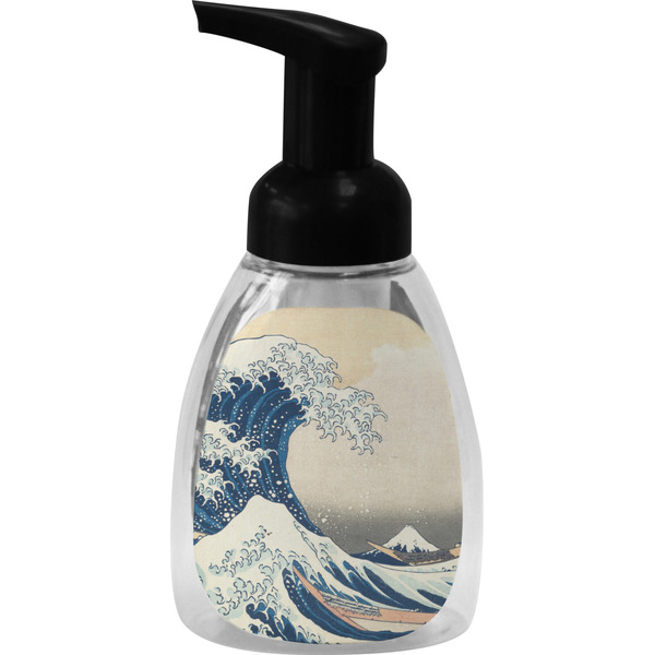 Custom Great Wave off Kanagawa Foam Soap Bottle - Black