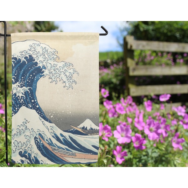 Great Wave off Kanagawa Garden Flag - Outside In Flowers