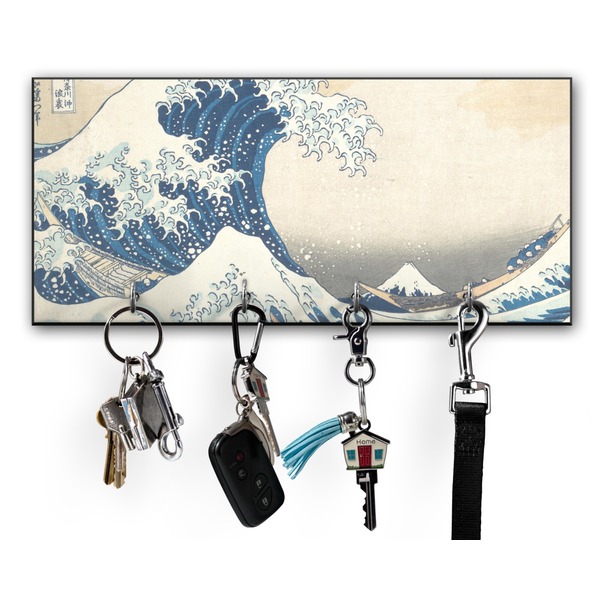 Custom Great Wave off Kanagawa Key Hanger w/ 4 Hooks