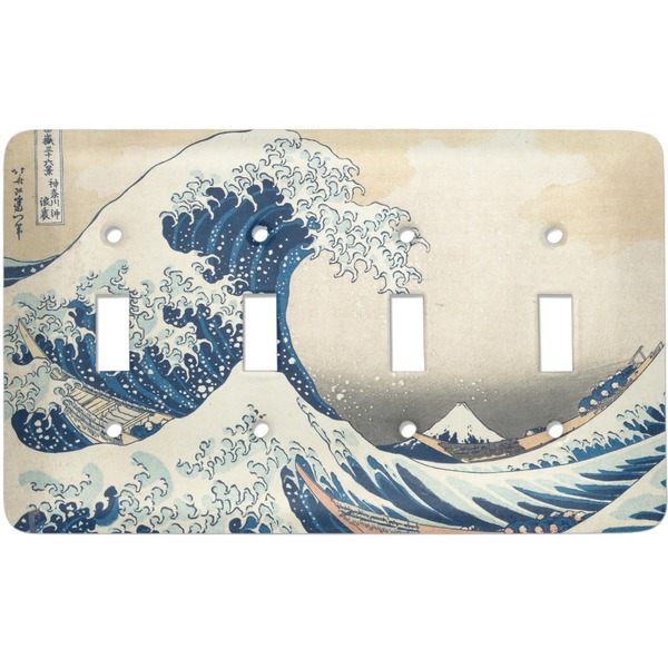 Custom Great Wave off Kanagawa Light Switch Cover (4 Toggle Plate)