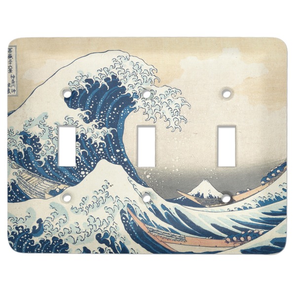 Custom Great Wave off Kanagawa Light Switch Cover (3 Toggle Plate)