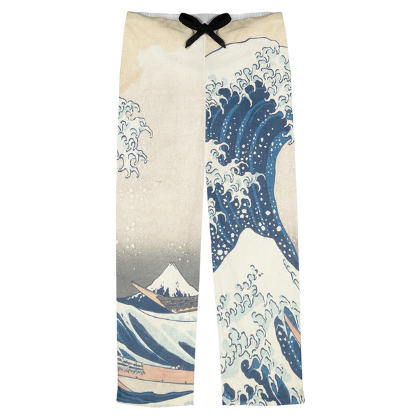 Custom Great Wave off Kanagawa Mens Pajama Pants - L