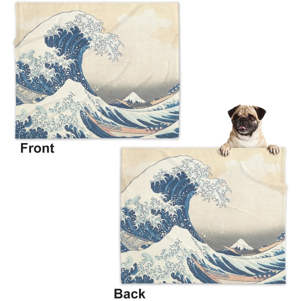 Great Wave off Kanagawa Microfleece Dog Blanket - Large- Front & Back