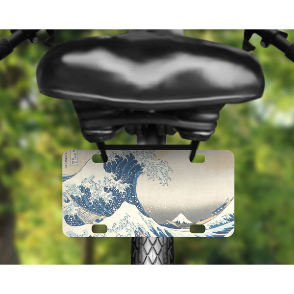 Great Wave off Kanagawa Mini License Plate on Bicycle