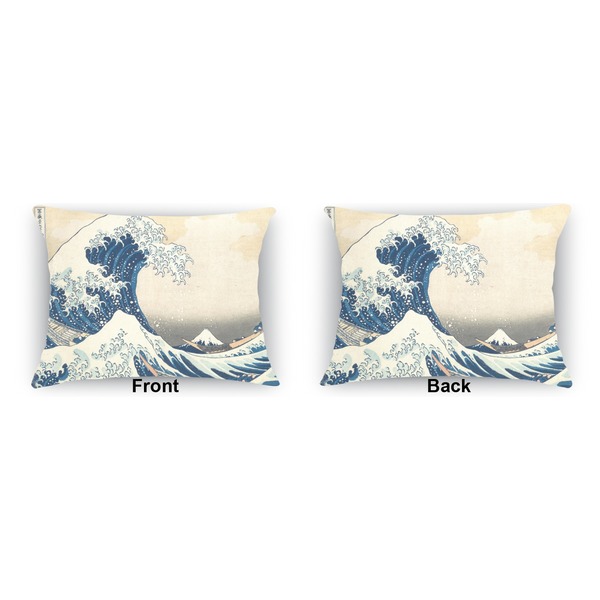 Great Wave off Kanagawa Outdoor Rectangular Throw Pillow (Front and Back)