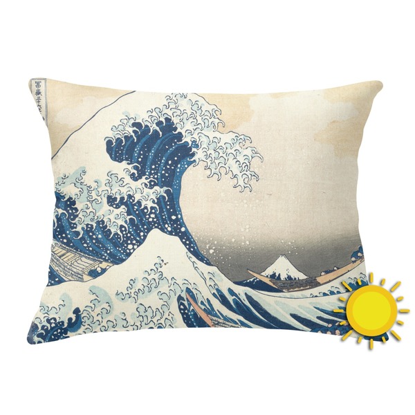 Custom Great Wave off Kanagawa Outdoor Throw Pillow (Rectangular)