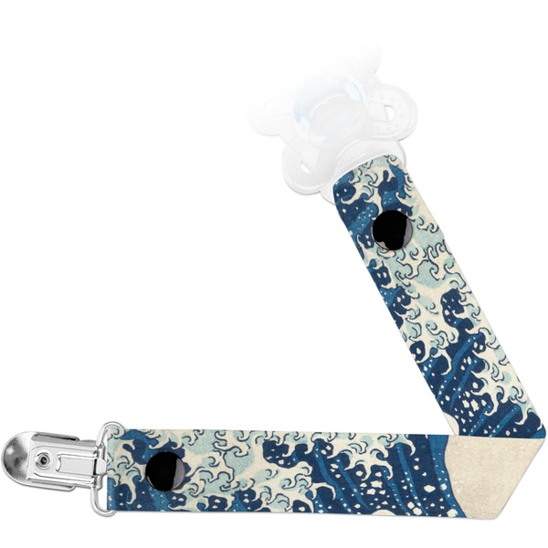 Custom Great Wave off Kanagawa Pacifier Clip