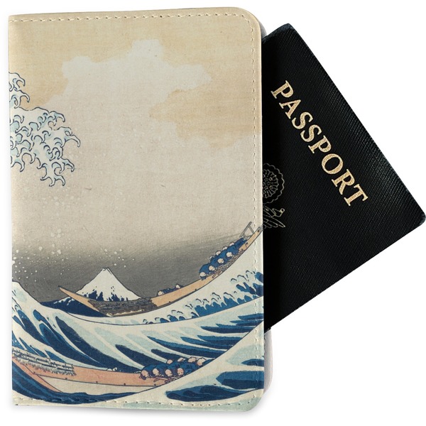 Custom Great Wave off Kanagawa Passport Holder - Fabric