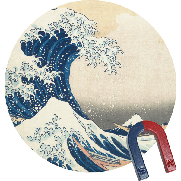 Custom Great Wave off Kanagawa Round Fridge Magnet