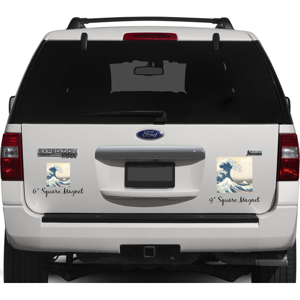 Great Wave off Kanagawa Personalized Square Car Magnets on Ford Explorer