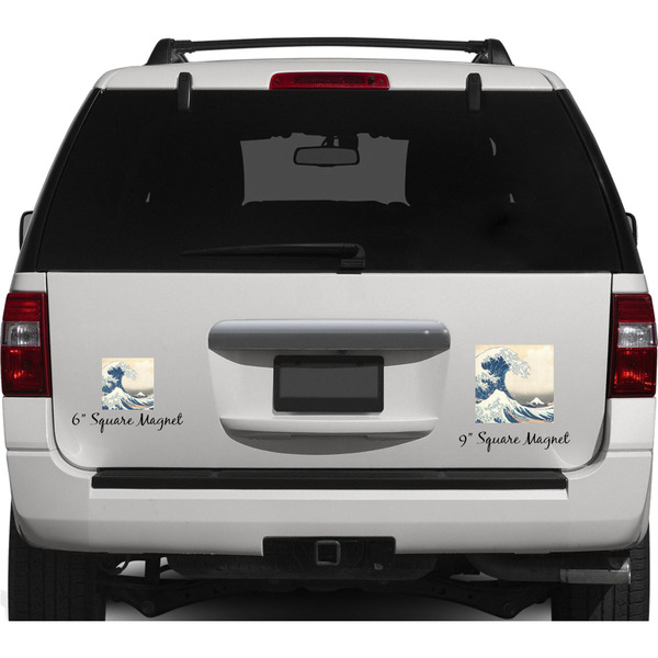 Great Wave off Kanagawa Personalized Square Car Magnets on Ford Explorer