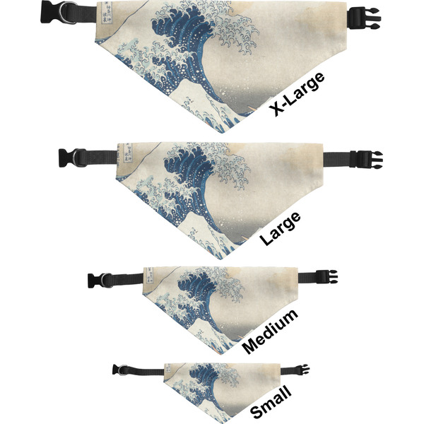 Great Wave off Kanagawa Pet Bandana Sizes