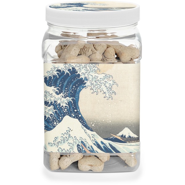 Custom Great Wave off Kanagawa Dog Treat Jar