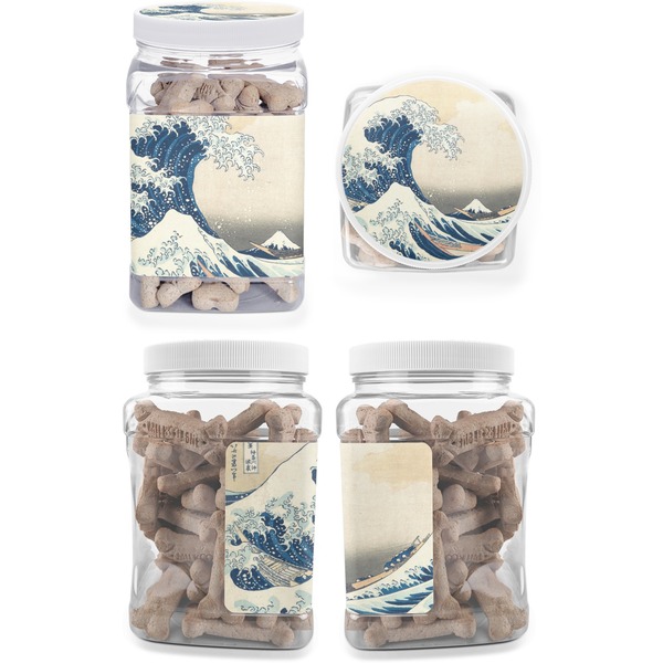 Great Wave off Kanagawa Pet Treat Jar - Multiple Angles