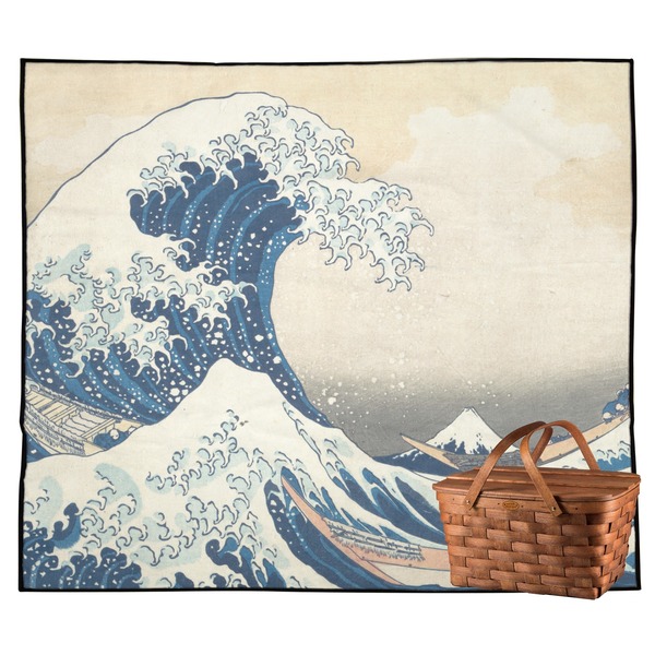 Custom Great Wave off Kanagawa Outdoor Picnic Blanket