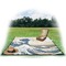 Great Wave off Kanagawa Picnic Blanket - with Basket Hat and Book - in Use