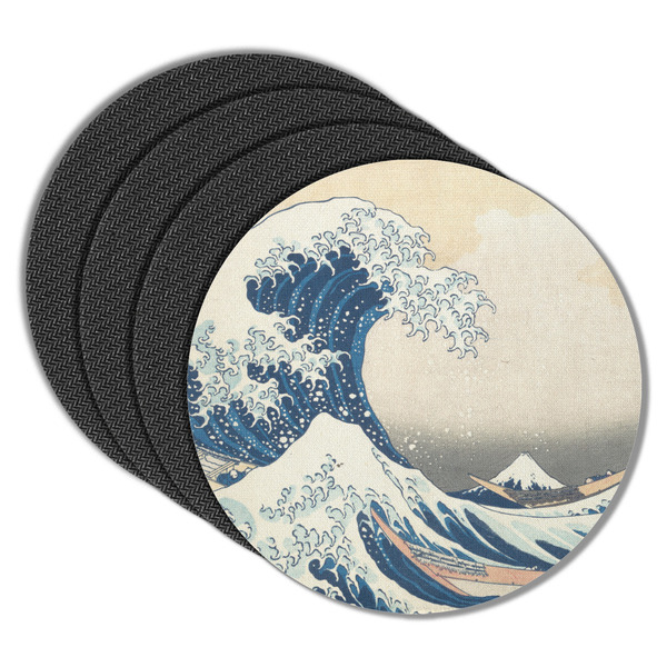 Great Wave off Kanagawa Round Coaster Rubber Back - Main