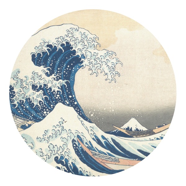 Custom Great Wave off Kanagawa Round Decal - Small