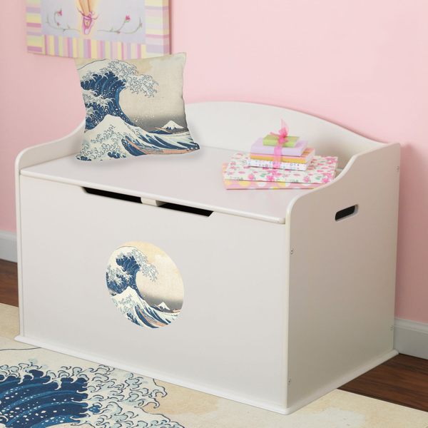 Great Wave off Kanagawa Round Wall Decal on Toy Chest