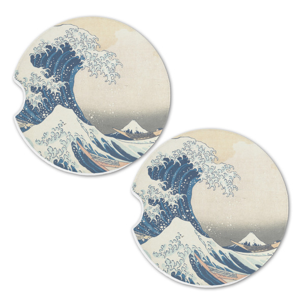 Great Wave off Kanagawa Sandstone Car Coasters - Set of 2