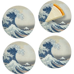 Great Wave off Kanagawa Set of 4 Glass Appetizer / Dessert Plate 8"