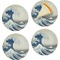 Great Wave off Kanagawa Set of 4 Glass Appetizer / Dessert Plate 8"