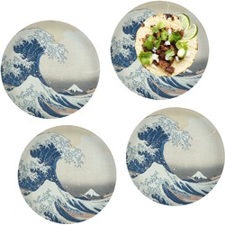 Great Wave off Kanagawa Set of 4 Glass Lunch / Dinner Plate 10"